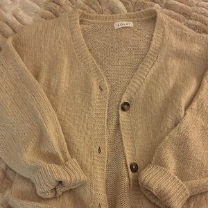 Solai Beige Knit Cardigan